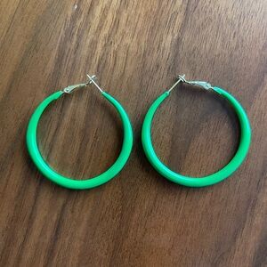 Elegant Green Hoop Earrings